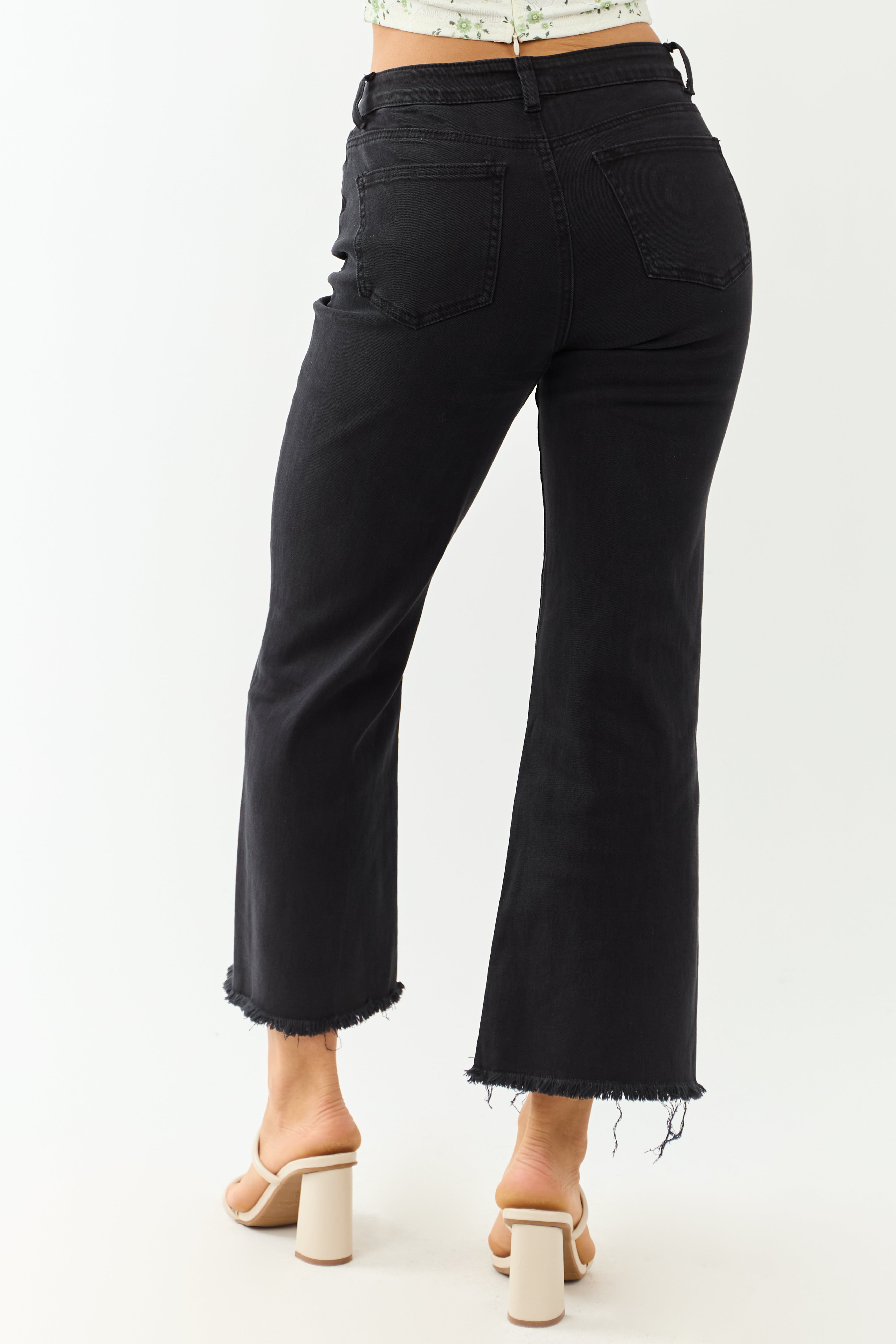 Black Stretchy Acid Wash Bootcut Jeans Black Stretchy Acid Wash Bootcut Jeans