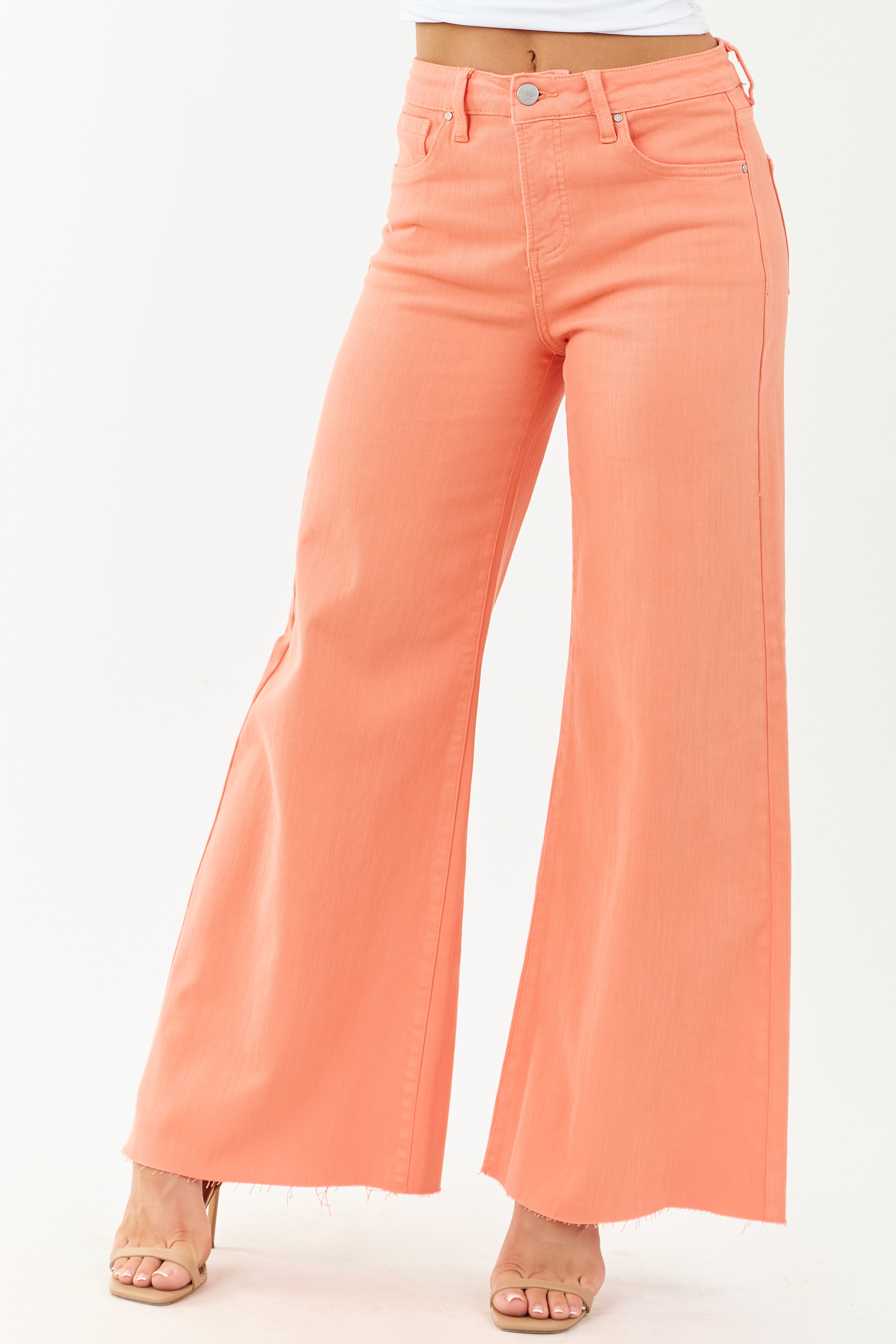 Risen Peach Tummy Control Stretchy Palazzo Jeans Risen Peach Tummy Control Stretchy Palazzo Jeans