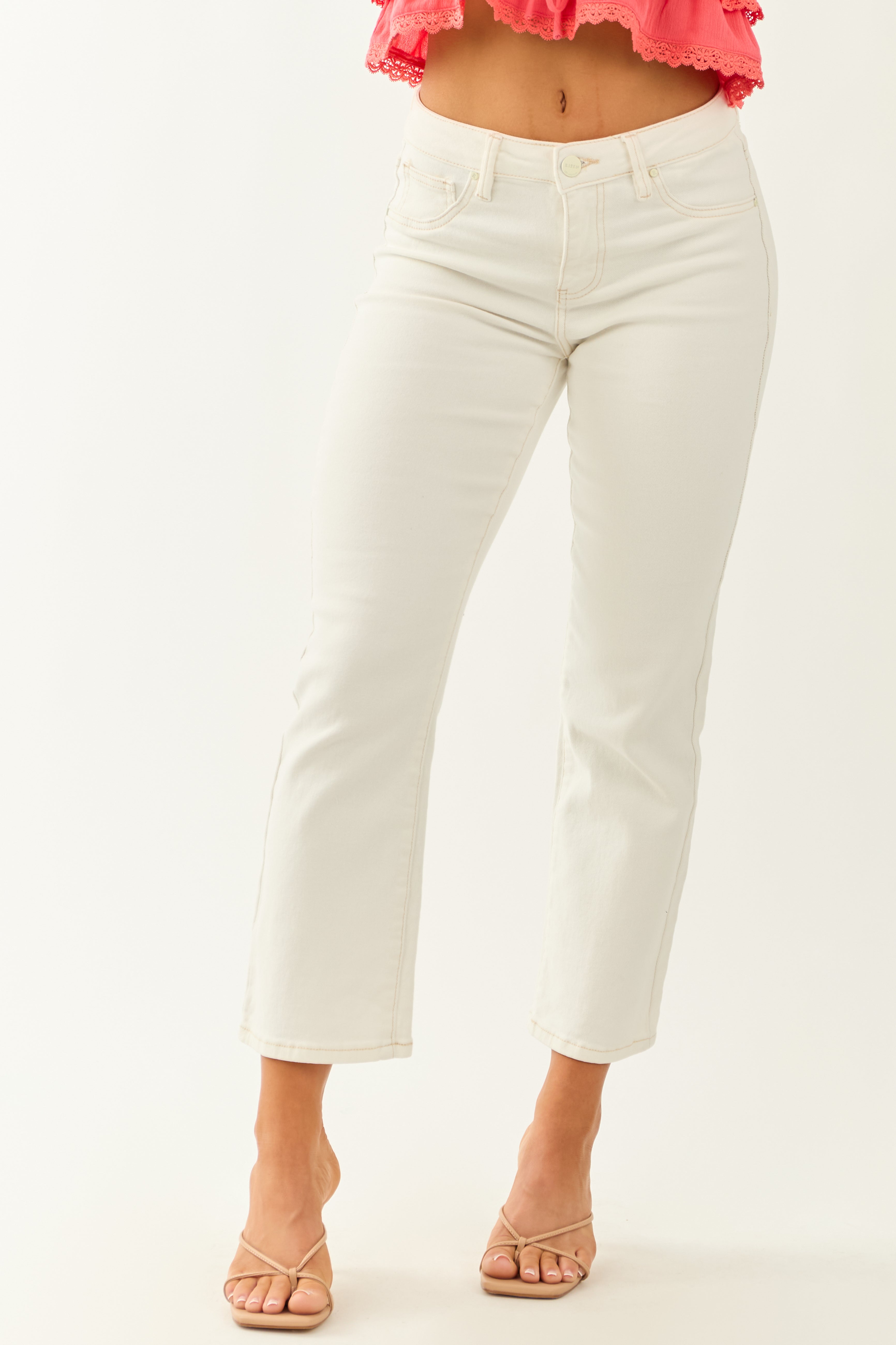 Risen White Wash Denim Straight Stretchy Jeans Risen White Wash Denim Straight Stretchy Jeans