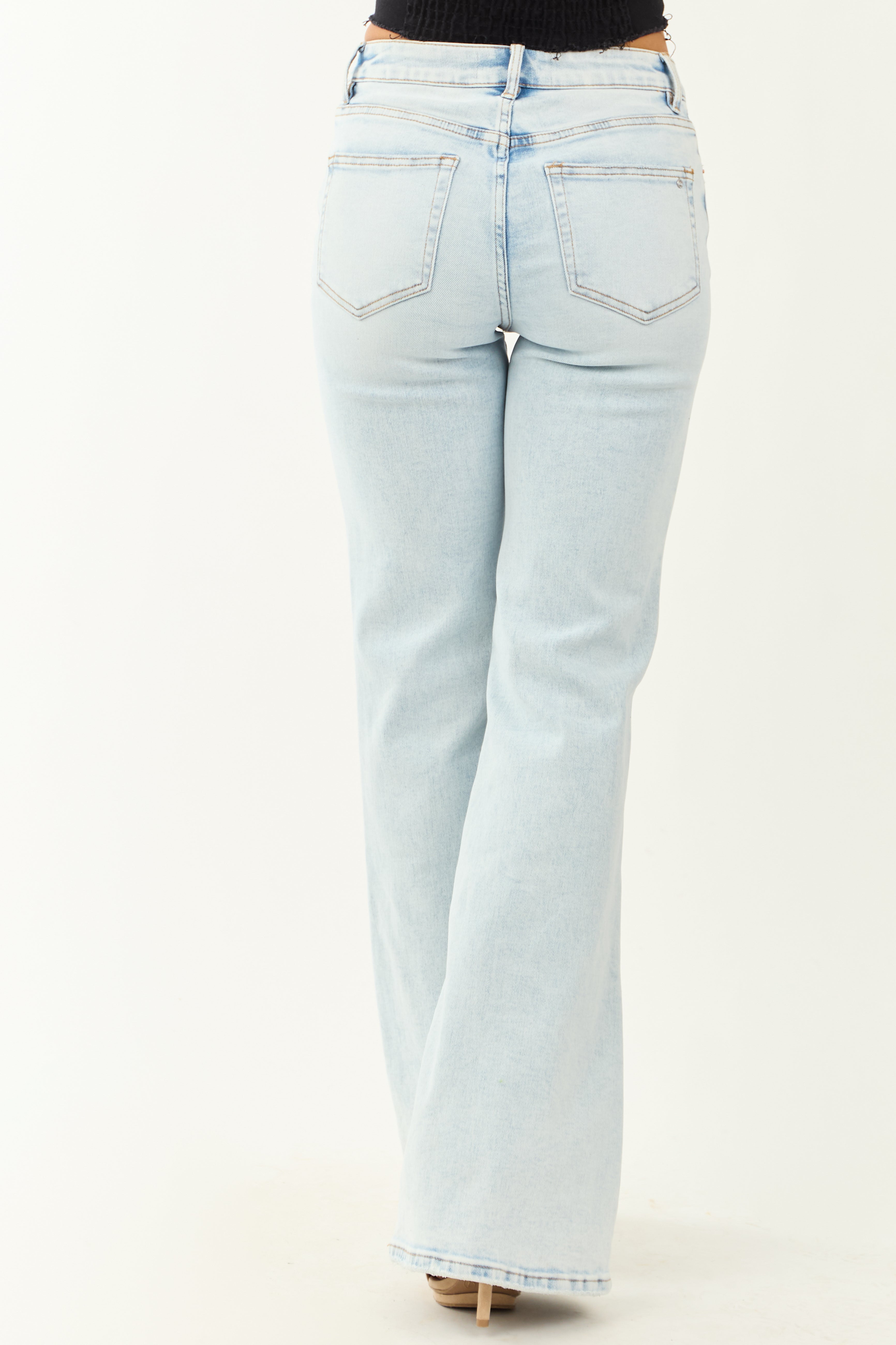 Mica Denim Light Wash Flare Leg Stretchy Jeans Mica Denim Light Wash Flare Leg Stretchy Jeans