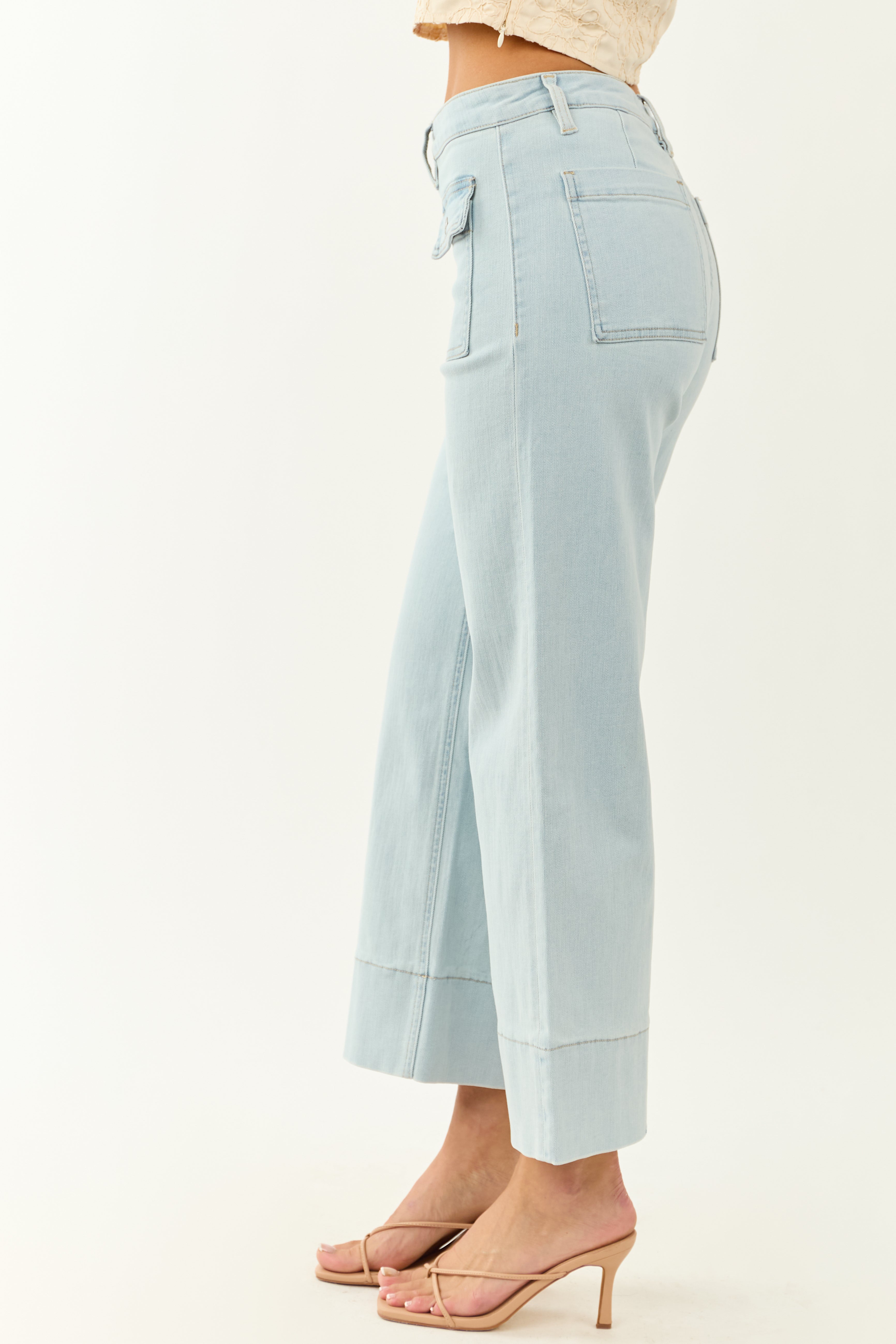 Mica Denim Light Wash Wide Leg Stretchy Jeans