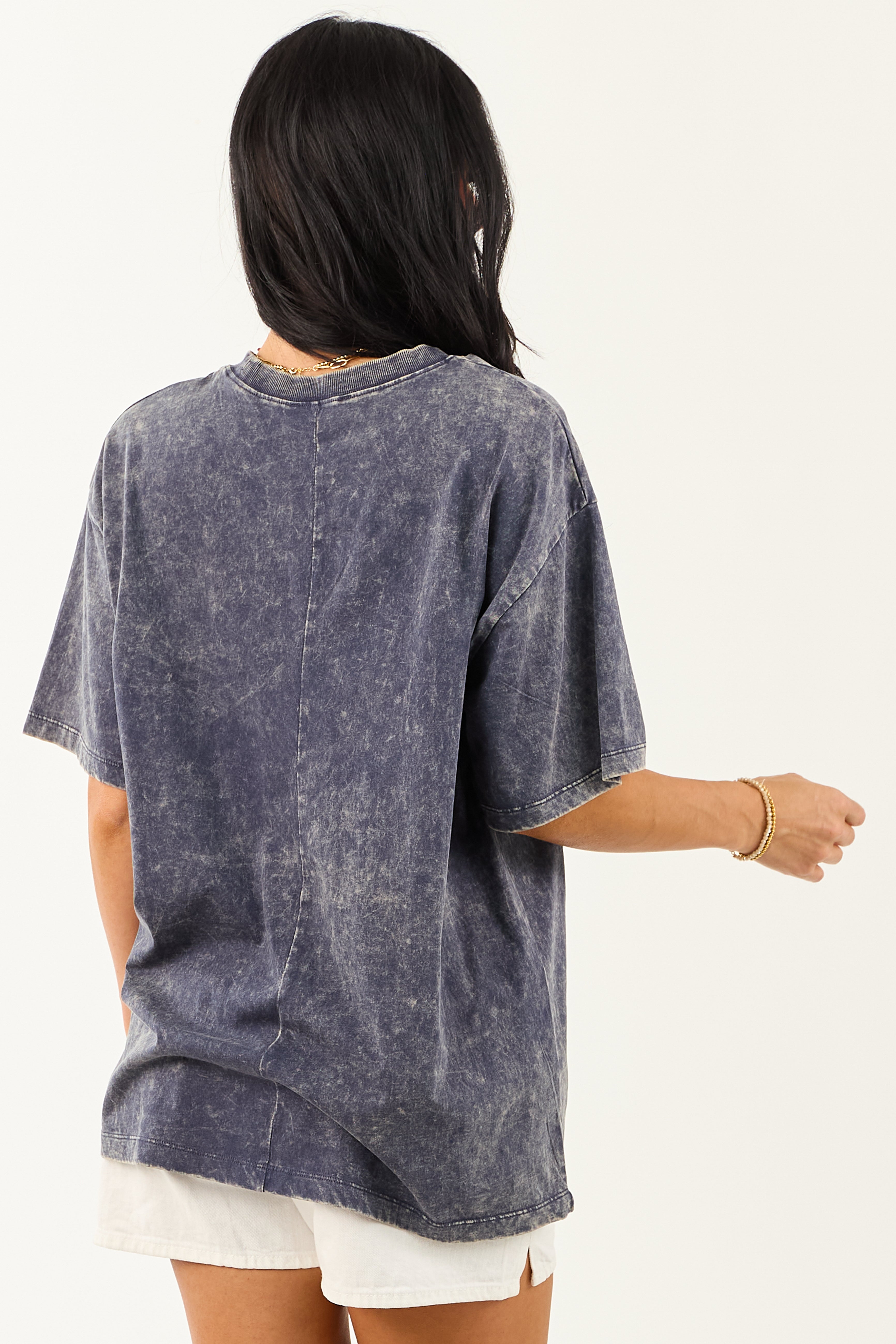 Spruce Acid Wash Relaxed Cotton Short Sleeve Top Spruce Acid Wash Relaxed Cotton Short Sleeve Top