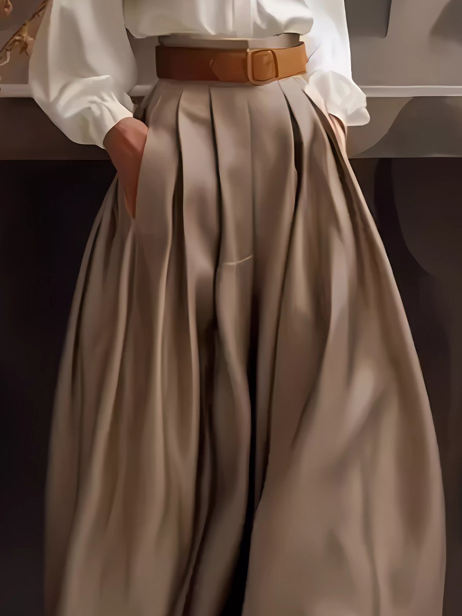 Chic Plain Wide-Leg Trousers Chic Plain Wide-Leg Trousers