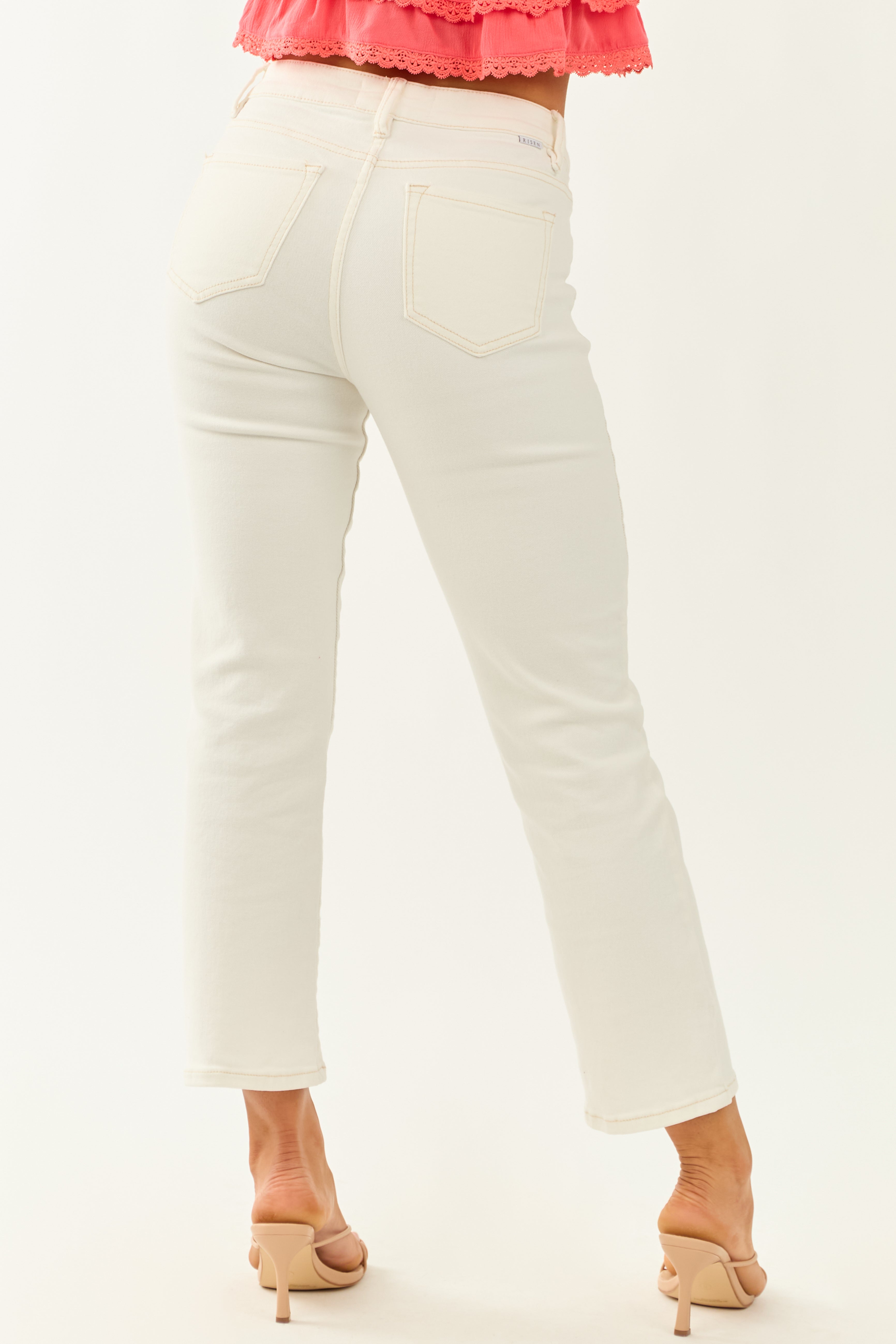 Risen White Wash Denim Straight Stretchy Jeans Risen White Wash Denim Straight Stretchy Jeans