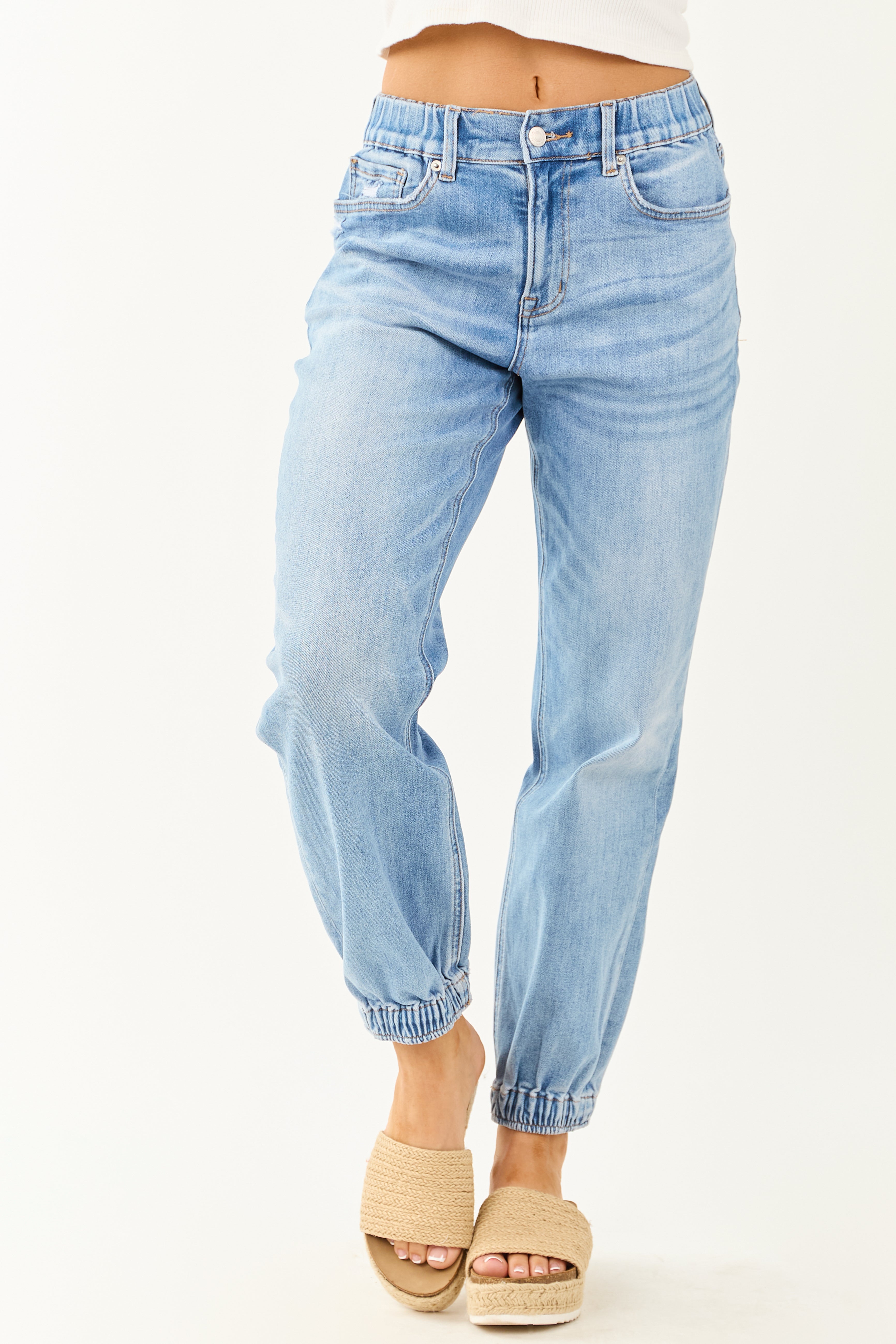 Mica Denim Medium High Rise Stretchy Jogger Jeans