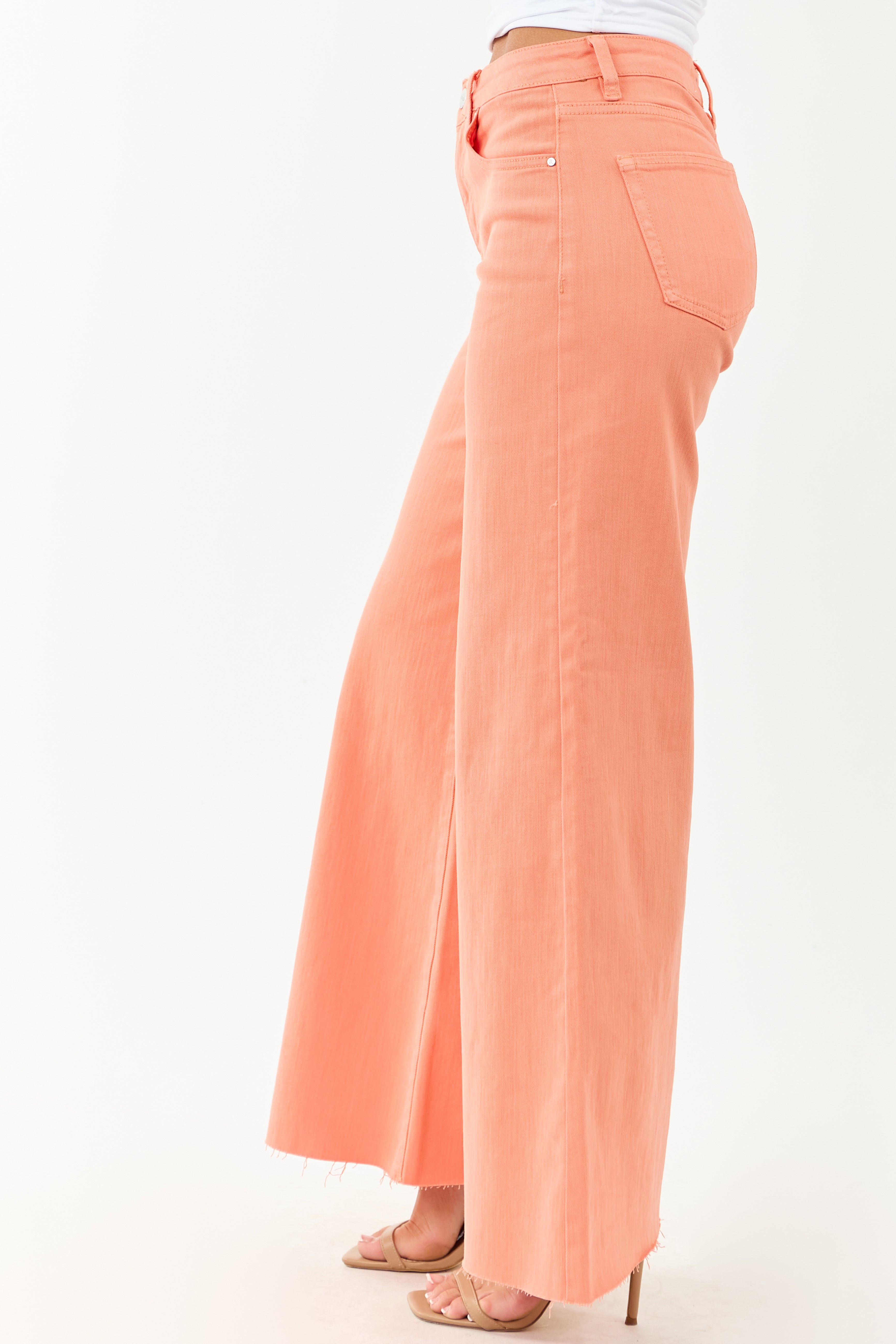 Risen Peach Tummy Control Stretchy Palazzo Jeans Risen Peach Tummy Control Stretchy Palazzo Jeans