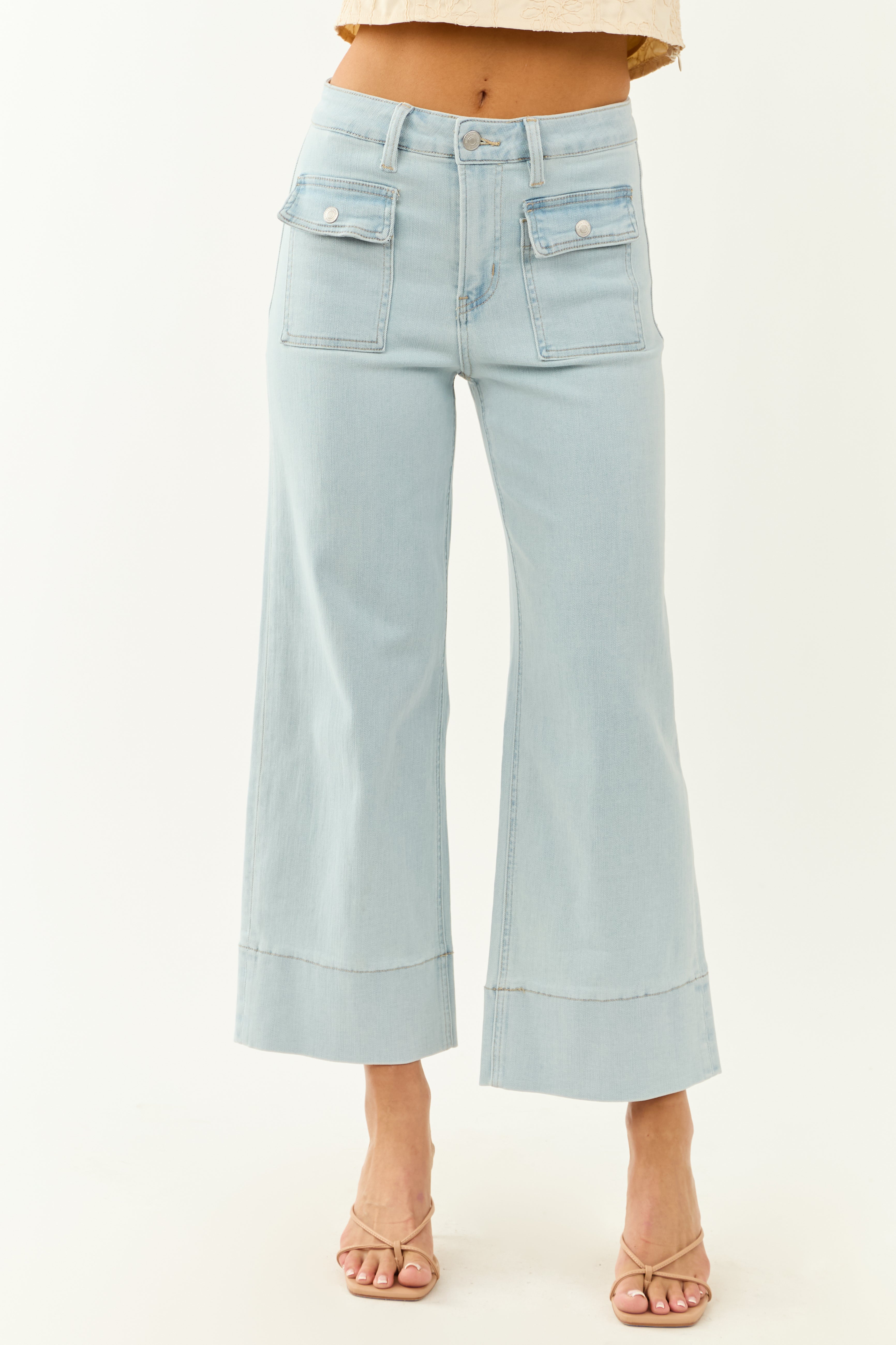 Mica Denim Light Wash Wide Leg Stretchy Jeans