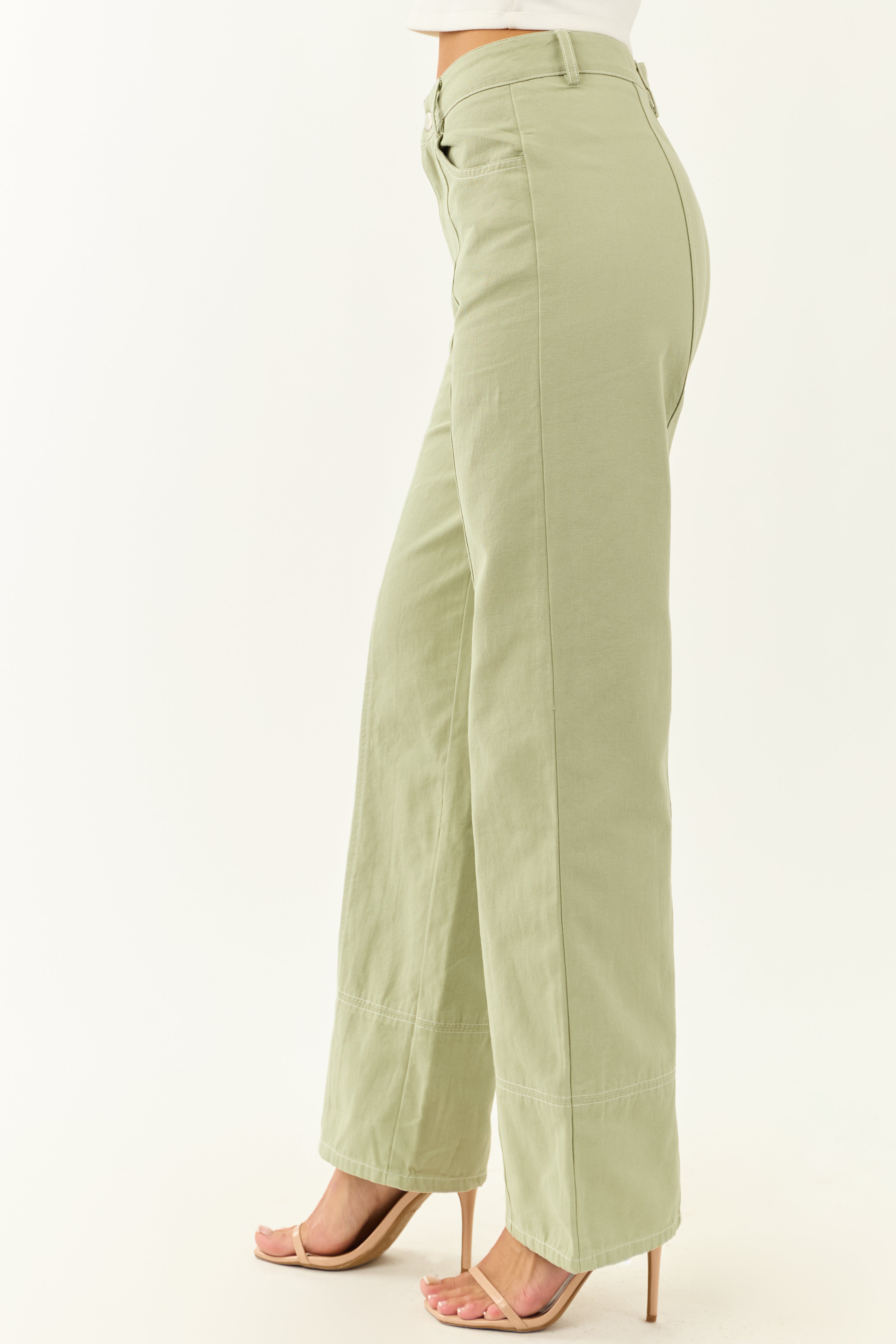 Sage High Waisted Straight Leg Denim Pants Sage High Waisted Straight Leg Denim Pants