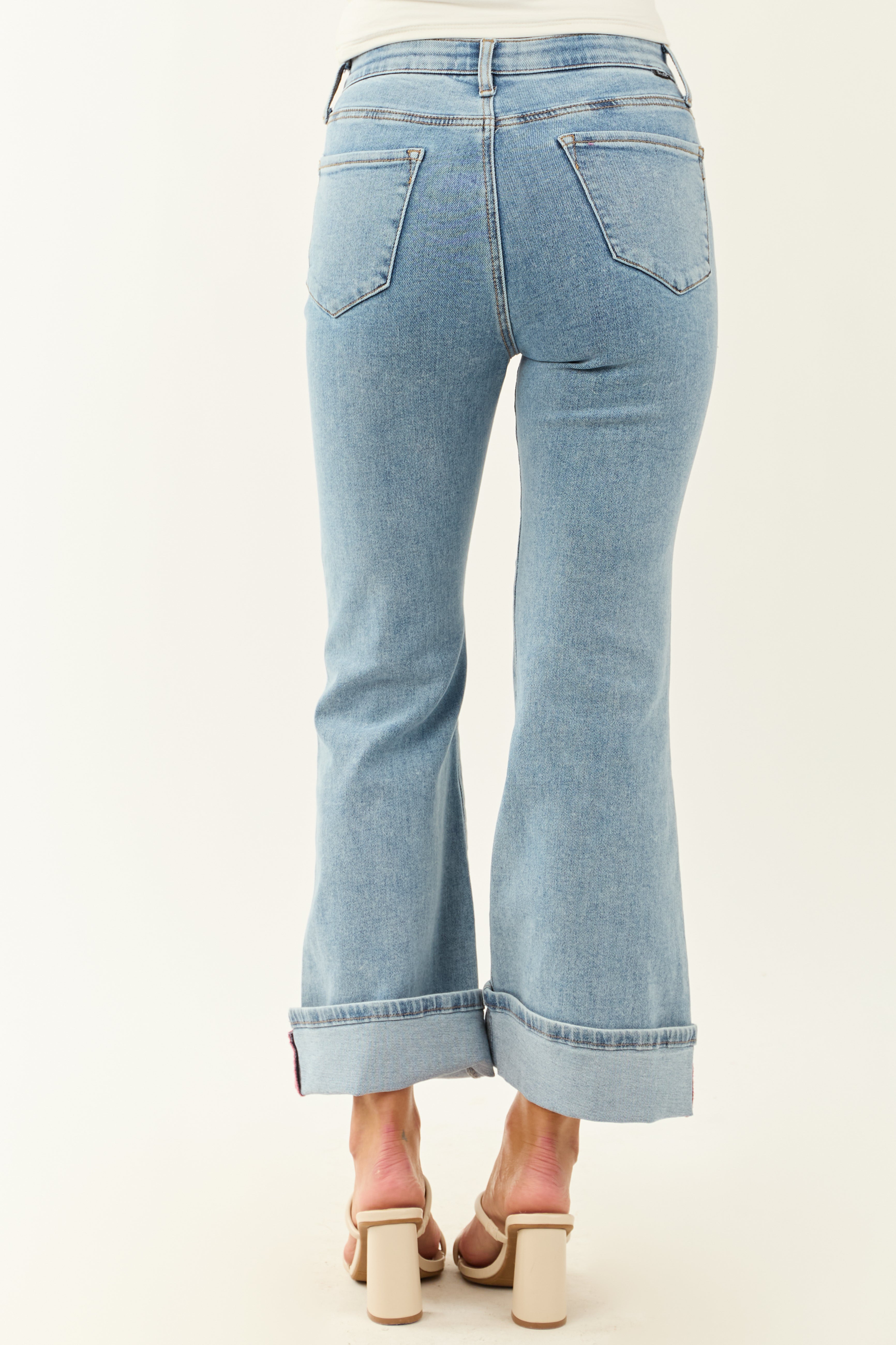 Saige Light Tummy Control Stretchy Flare Cuffed Jeans Saige Light Tummy Control Stretchy Flare Cuffed Jeans