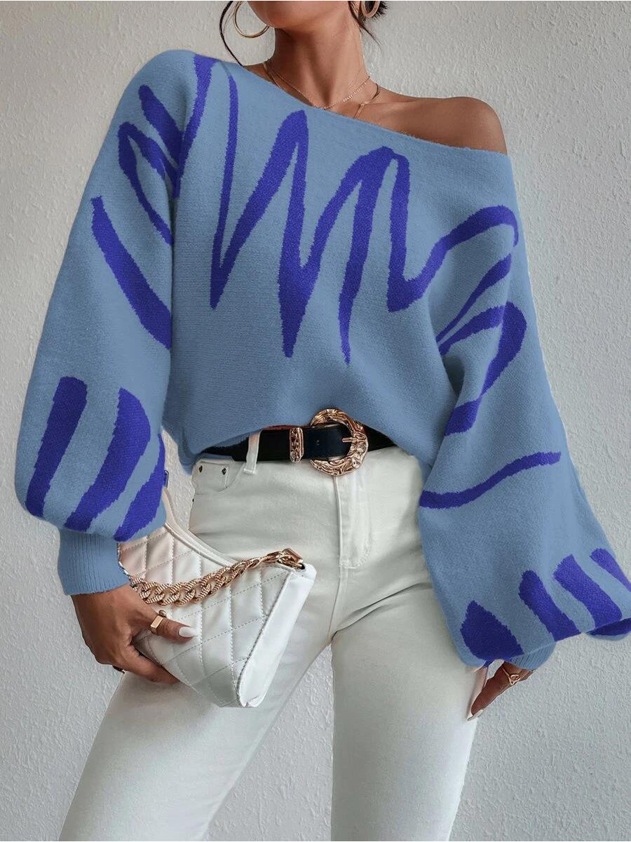 Loose Pullover Knitted Lantern Sleeve Sweater Loose Pullover Knitted Lantern Sleeve Sweater