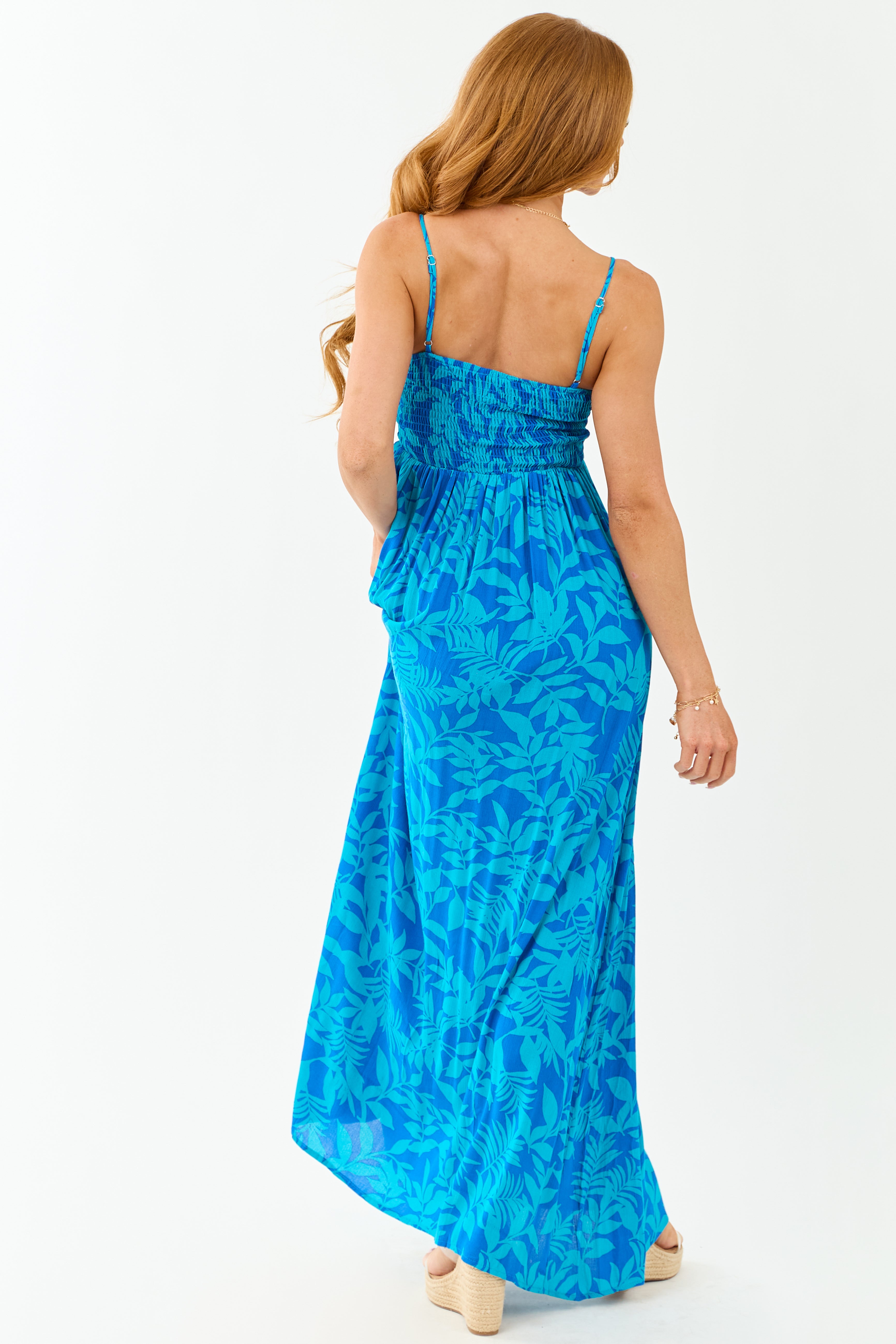 Cobalt Tropical Print Sleeveless Maxi Dress Cobalt Tropical Print Sleeveless Maxi Dress